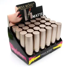 24 pçs/lote Miss Rose Batom Matte Maquiagem À Prova D’ Água Lábio Fosco Batom Cosméticos Sexy Red Lip Tint Batom Nu Fosco batom