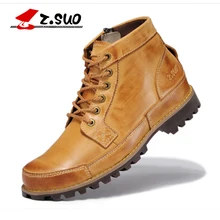 2017 Autumn Men’s Genuine Leather shoes Working Boots Mountain Shoes Vintage Oxford Hiking Shoes High Quality Size:39-44