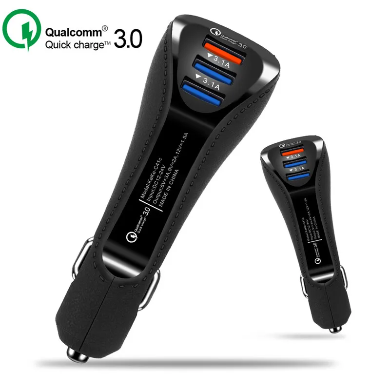 

3 USB Ports QC 3.0 Car Charger Quick Charge 3.0 Hand Grip Car Auto Charge Adapter for Samsung Galaxy S8 Plus Note 8 iPhone X 8 7