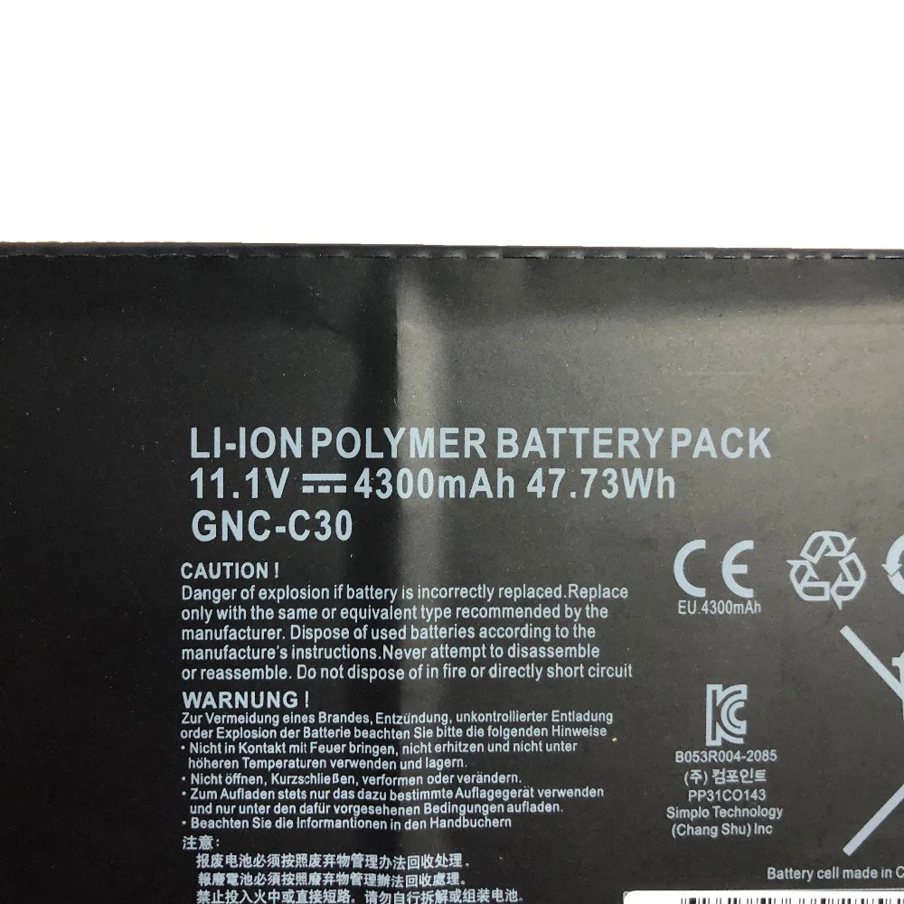 11,1 V 4300 мА/ч, 47.73Wh ноутбук Батарея GNC-C30 для GIGABYTE U2442 U24F P34G V2