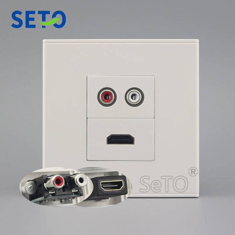 SeTo 86 Тип один красный и белый аудио разъем+ один HDMI панель настенная пластина разъем Keystone Лицевая панель
