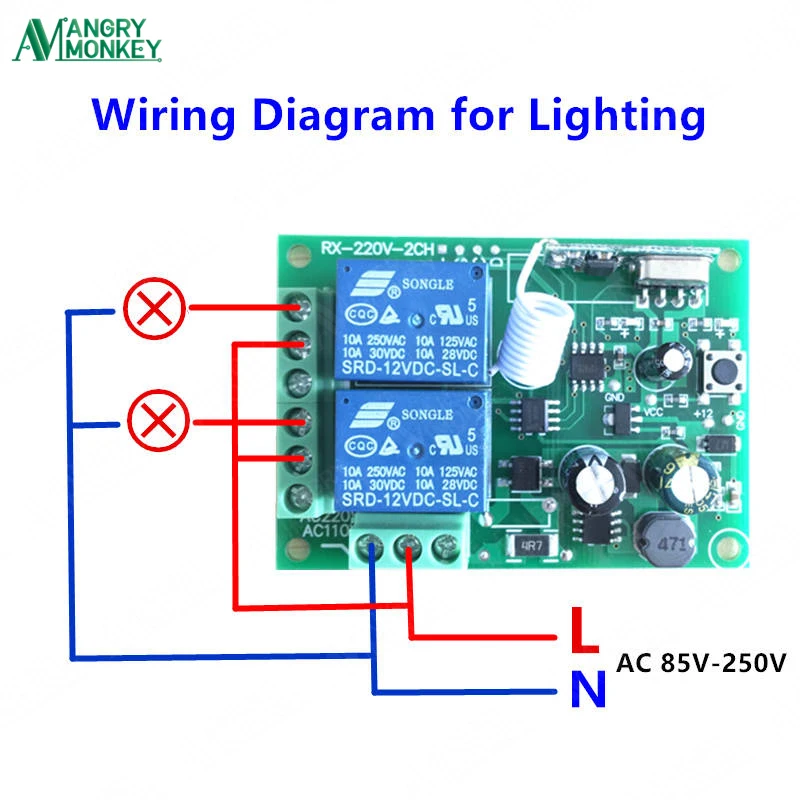 433 МГц универсальный беспроводной пульт дистанционного управления AC 250 в 110 В 220 В 2CH релейный модуль приемника и 2 шт RF 433 МГц пульт дистанционного управления s