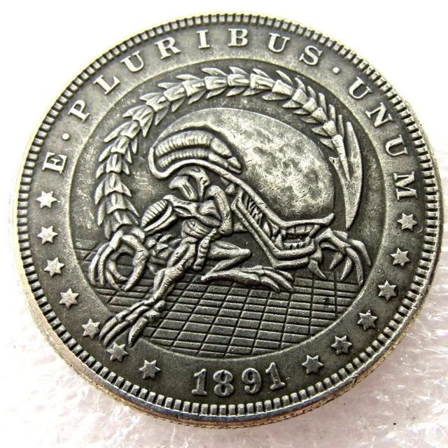 Best Price US Hobo 1891 Morgan Dollar Skull Zombie Skeleton With Scorpion Carved Creative Copy Coins