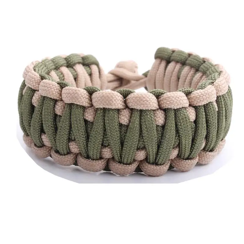 double Paracord 550 Survival Bracelet with Plastic Buckle for Hiking