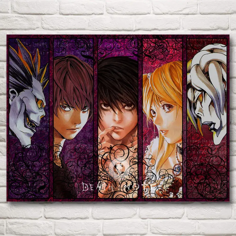 

FOOCAME Death Note Japanese Anime Light Ryuk Art Silk Posters Prints Painting Decor Wall Pictures For Living Room 18x24 Inches