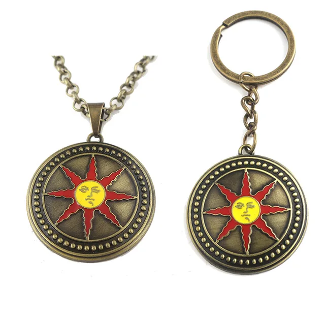 

Game Dark Souls 3 Necklace Pendant Solaire of Astora Metal Keychain Keyring Birthday Gift
