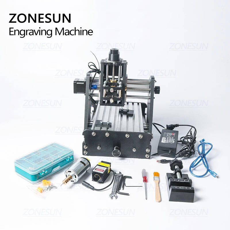 ZONESUN 3 оси Мини гравировальный станок с ЧПУ PCB фрезерный для резьбы по дереву