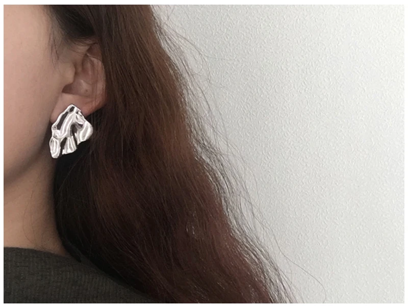 Irregular metal earrings  (6)