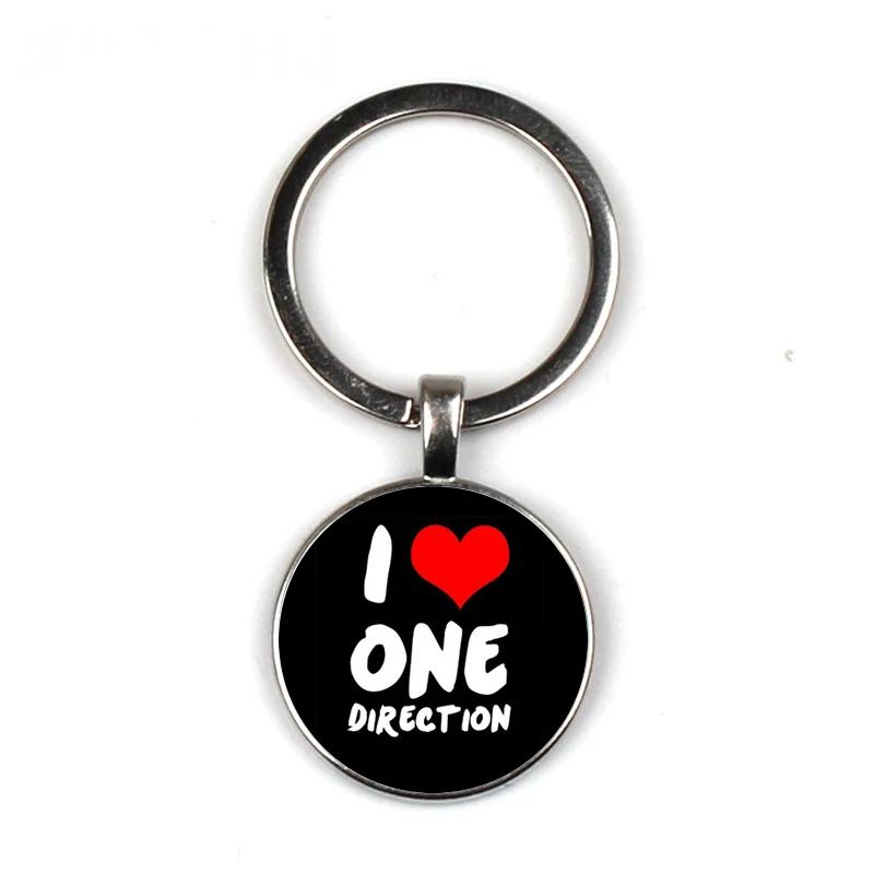 

Glass Cabochon One Direction ID Keychain Exquisite Fashion Bag Car Key chain Ring Holder Charms
