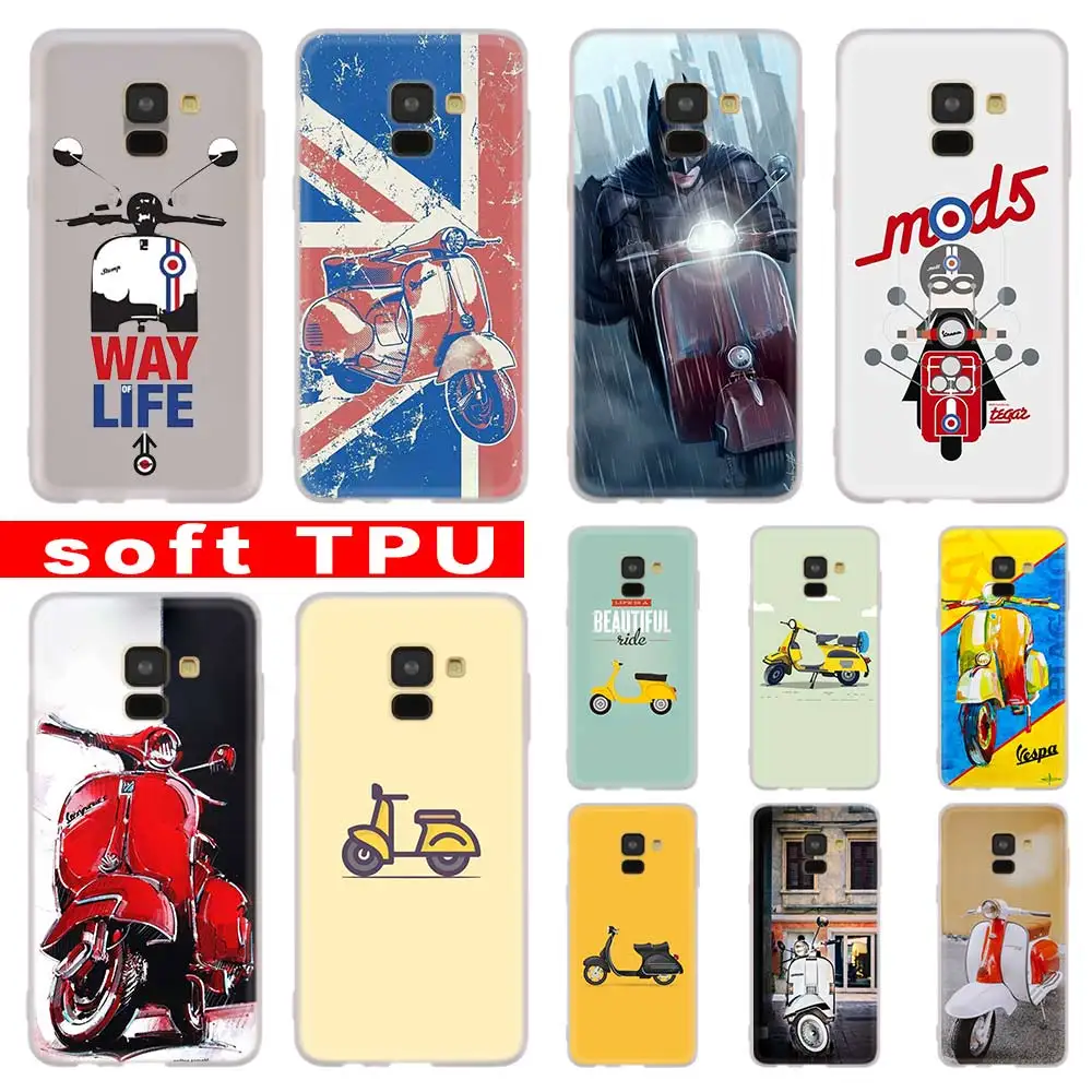 3D чехол Vespa для скутера Samsung Galaxy A8 A6 Plus A9 A5 A3 A7 2018 2017 2016 A50 A30 A40 A70 A10 A2 CORE Soft|Бамперы| |