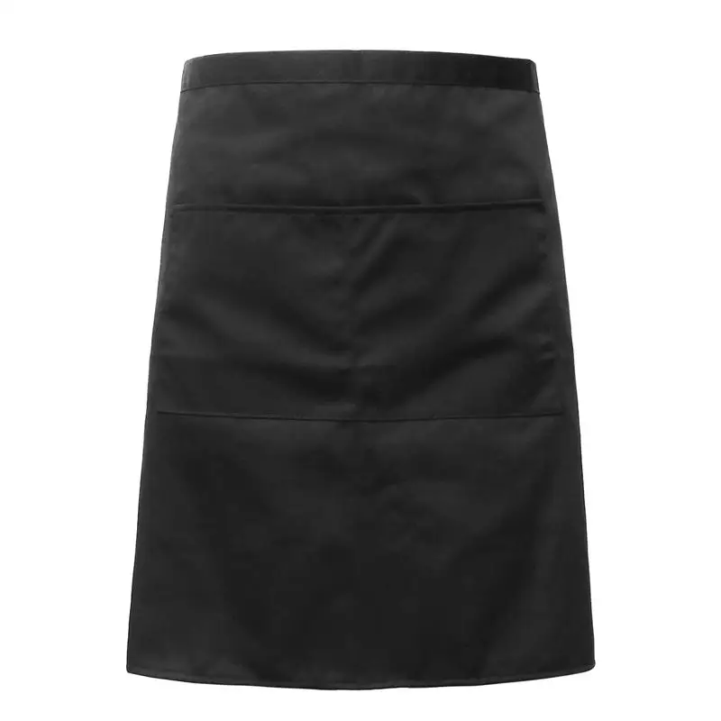 ROSENICE 1 шт. унисекс Универсальный двойной карманный Кухонный Фартук Короткий Фартук на талию для официанта женщин мужчин приготовления пищи