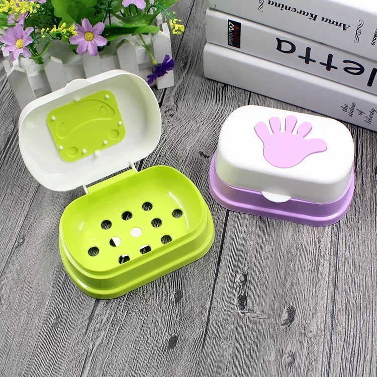 Portable Plastic Shower Soap Holder Container Soap Dish Box Bathroom Storage