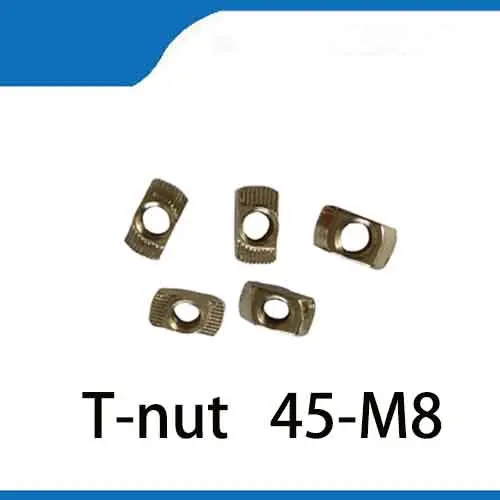 T-гайка 50 шт./лот M8 t-гайка 45-M8 молота блока орехи для 4545 серия Алюминий профиля DIY разъемы слот 45-m8