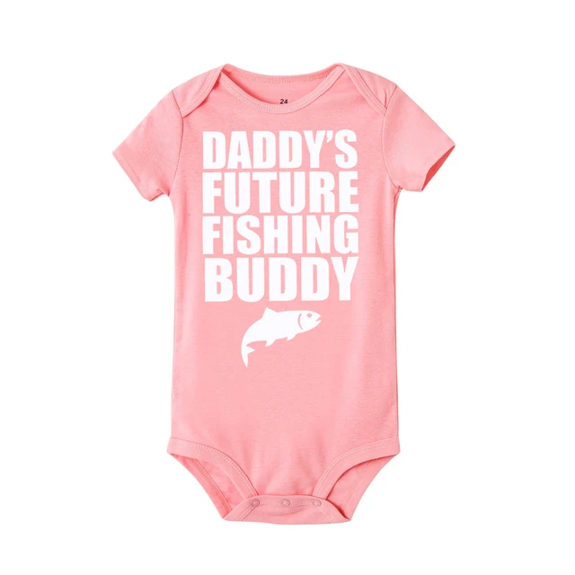 2020 New Summer Daddy's Future Fishing Duddy Newborn Infant Baby Boys Girls  Short SleeveRomper Jumpsuit Clothes