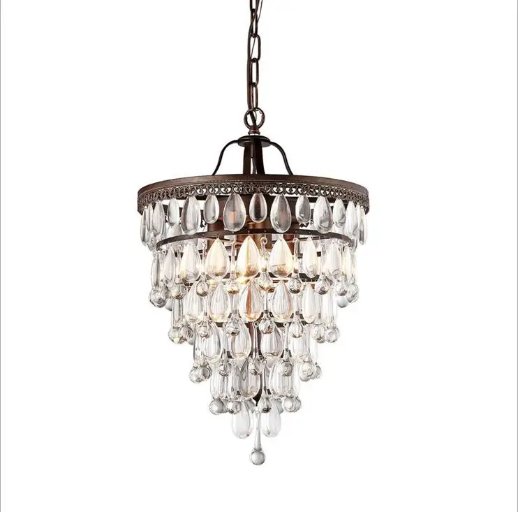 

Chandelier American country crystal chandeliers creative industrial retro corridor restaurant lamps led lighting fixture led