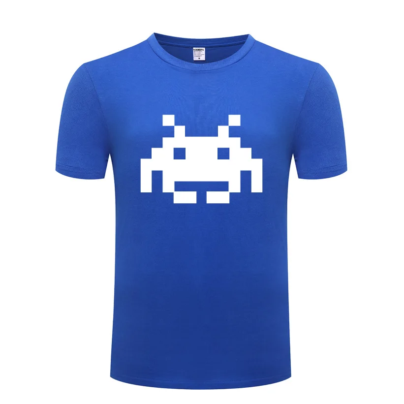 

Game Space Invader T Shirts Men Short Sleeve O Neck Cotton Man T-Shirt Cool Funny Fitness Streetwear Top Tee Big Size Summer