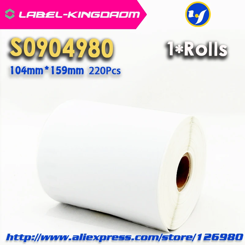 

1 Rolls Dymo Compatible S0904980 Label 104mm*159mm 220Pcs/Roll Compatible for LabelWriter 4XL Printer 4"X6" Shipping Label