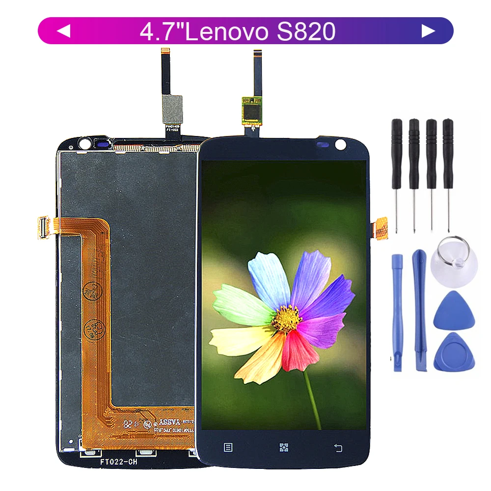 

For 4.7"Lenovo S820 LCD Display Digitizer Touch Screen Sensor Assembly 1280*720 with Free Tools