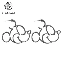 FENGLI Дональд Дак и Дейзи Дак Симпатичные серьги-гвоздики для девочки эффектные полые Микки и Минни Сережка с героями мультфильмов подарок на помолвку