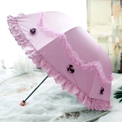 MRIDEA Retro Sunny and Rainy Umbrella Lace Vintage Umbrella Rain Women Travel Business Wife Girlfriend Gift - Цвет: J