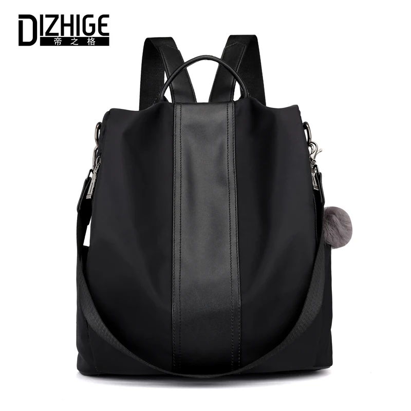 

DIZHIGE Brand Fashion Women Backpacks Nylon High Quallity School Bags For Teenager Girls Waterproof Fur Multifunctional Bag New