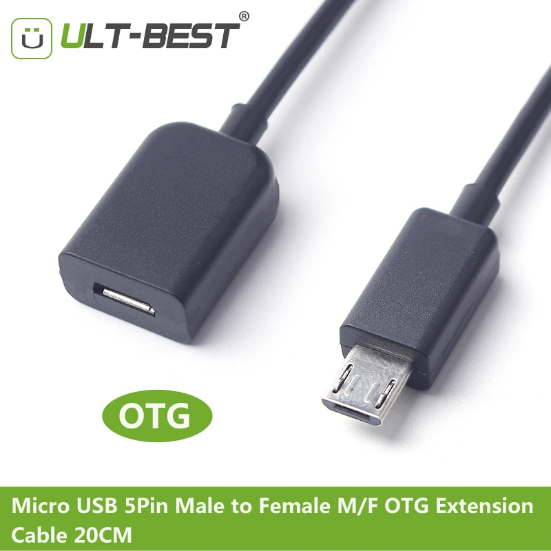 Ult-лучший Micro USB 5Pin мужчин и женщин M/F OTG удлинитель синхронизации данных Extender Кабо для клавиатуры мышь USB Flash 10 см 100 см