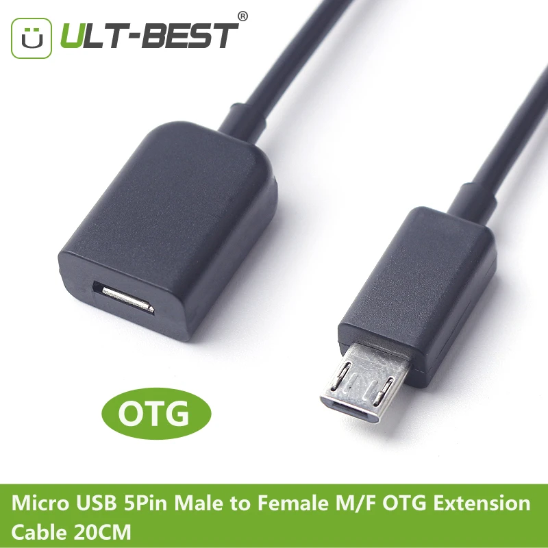 Кабель удлинитель ult best с Micro USB 5Pin штекером на гнездо M/F OTG кабель для