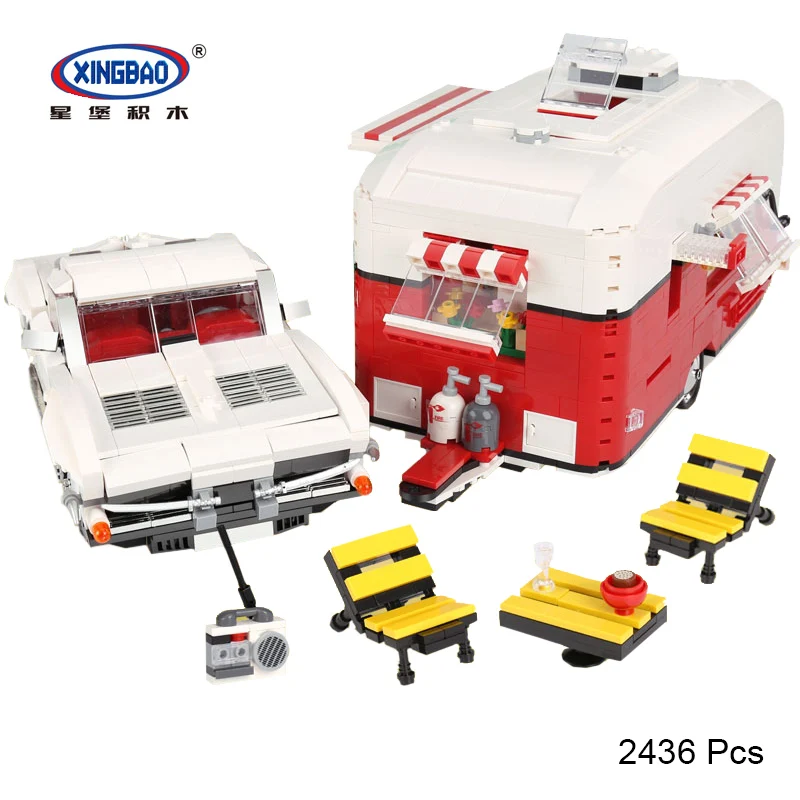 

XingBao 08003 Vacation Camper New Creative Series The MOC Set Children Educational Building Blocks Bricks Birthday 2436 Pcs