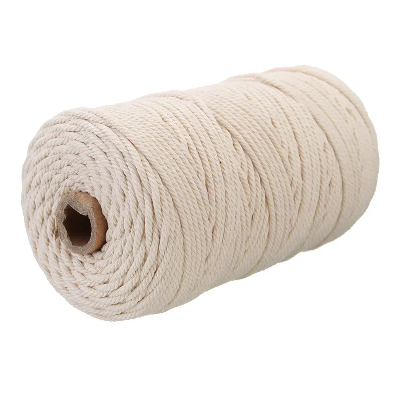 

3mm Diameter Twisted Cord 100% Natural Cotton 200M Length For Handmade DIY Craft Macrame Artisan String