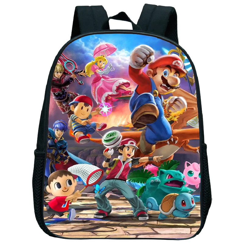 New Hot Super Mario Smash Bros Children School Bag Baby Small School Bags Kindergarten Schoolbag Cute Kids Backpacks Kawaii - Цвет: 11