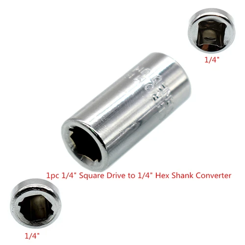 1pc Socket Converter Переходник 1/" с квадратным приводом на 1/4" шестигранный хвостовик быстроразъемный адаптер для торцевых головок Отвертка Держатель для бит конверсия - Цвет: 1pc Socket Converter