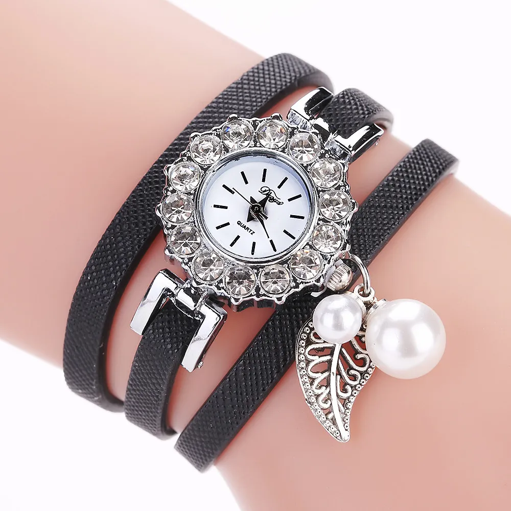 Duoya Для женщин Брендовое платье часы модные Винтаж Серебряный Кристалл бисера браслет наручные часы Повседневное роскошные женские