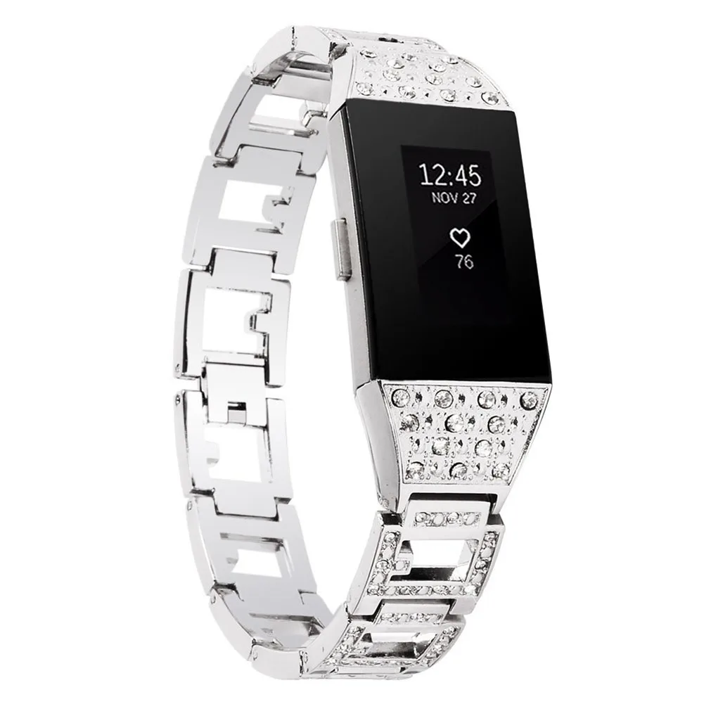 

Bands for Fitbit Charge 2,Tracker Replacement Magnet Strap Lock Silver