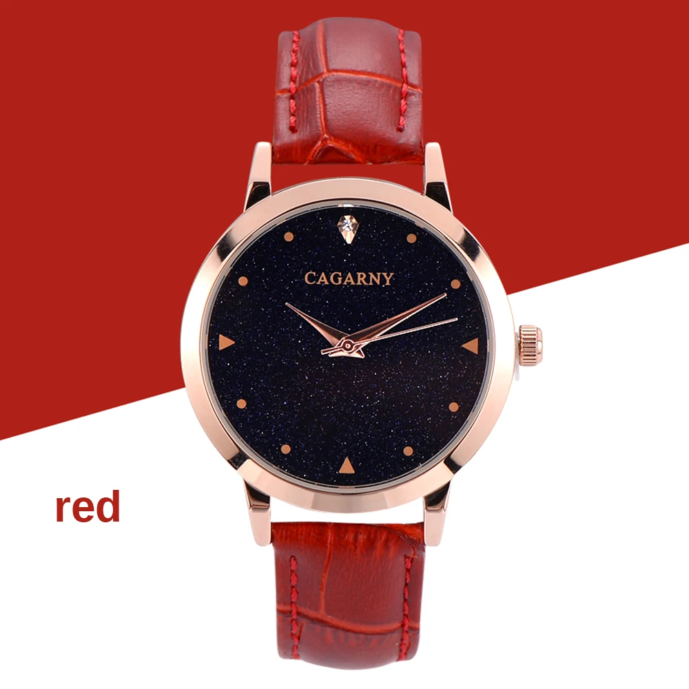 Элитный бренд cagarny Для женщин Часы модные кожаный браслет часы женские наручные кварцевые платье Смотреть розовое золото Relojes Mujer Часы