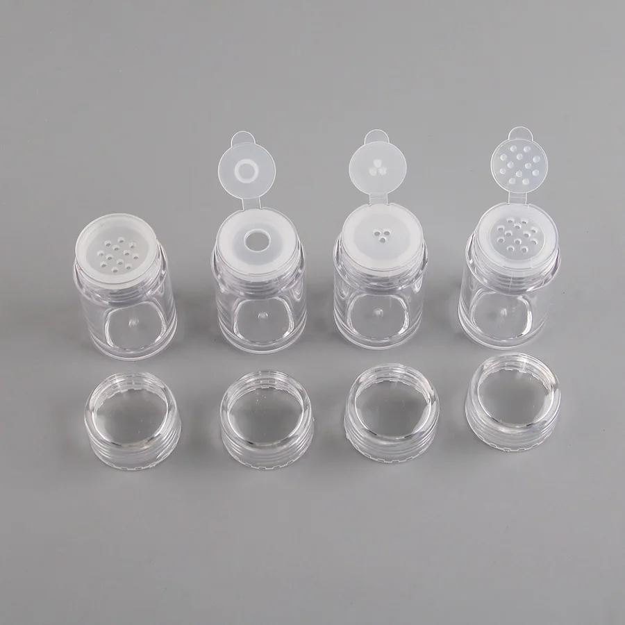 

10/50PCS 10ML Clear AS Plastic Jar Container For Loose Power Glitter Eyeshadow Powder With Flip Sifter Refillable Packing Bottle