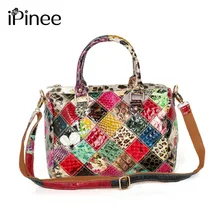 Модные сумки iPinee, маленькая Вместительная женская кожаная сумка-тоут со змеиным узором, блестящие цветные женские роскошные сумки на плечо