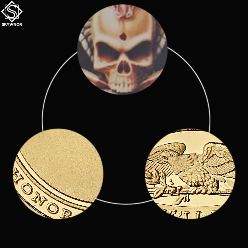Американский сувенир позолоченный монета армии США Снайпер один снимать один убить American Eagle на военную тематику для монет