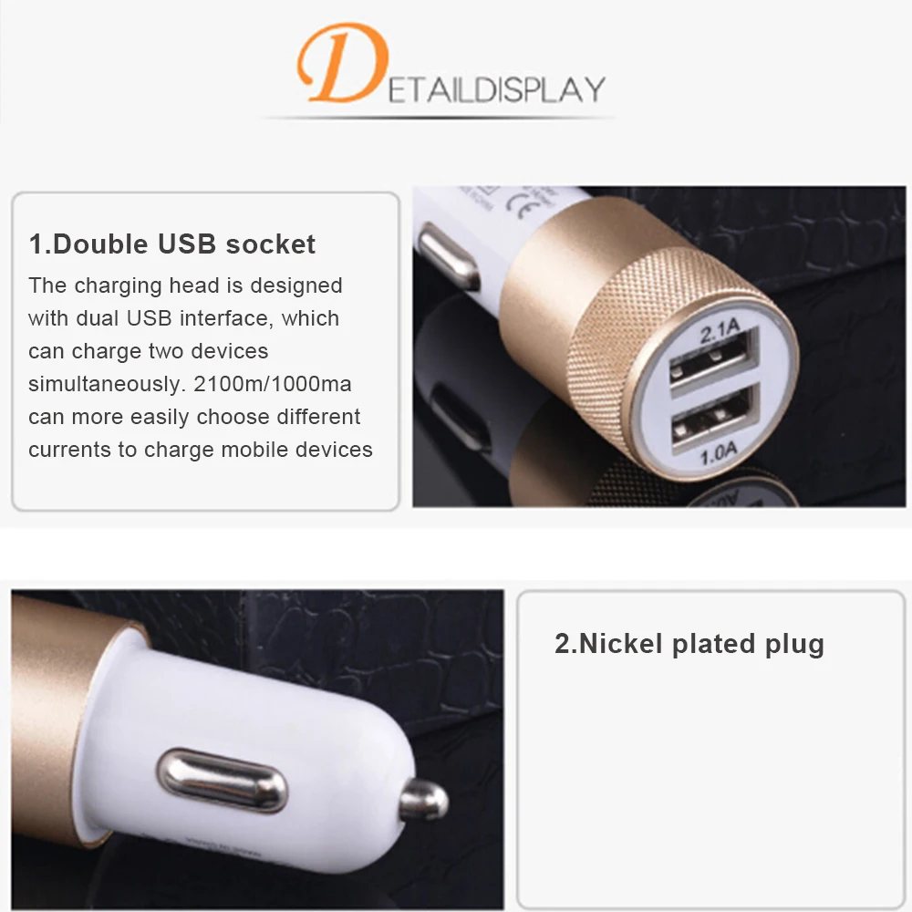 3,0/2,0 автомобильное зарядное устройство алюминиевый двойной USB универсальный для iphone samsung xiaomi LG 3.1A cargador para авто Универсальный carga rapida светодиодный