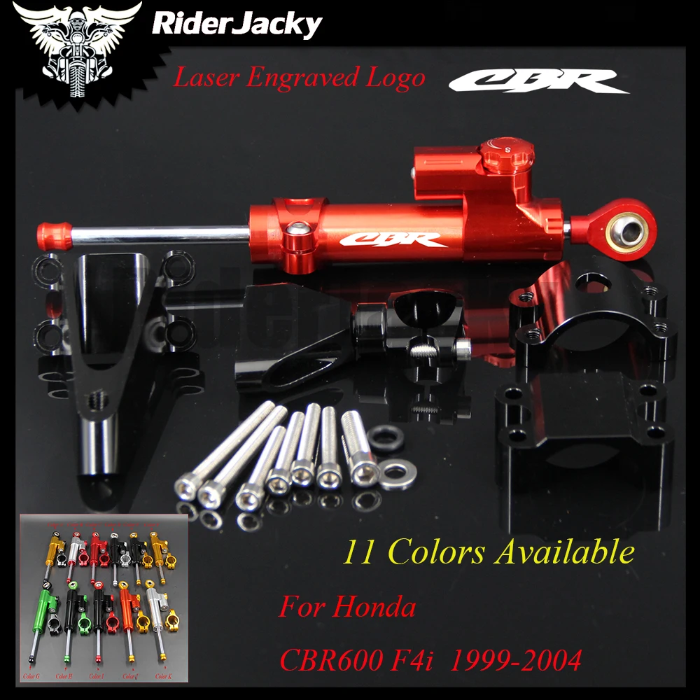 

Motorcycle CNC Damper Steering Stabilizer Linear Reversed Safety Control+Bracket For Honda CBR600 F4i 1999-2004 2000 2002 2003