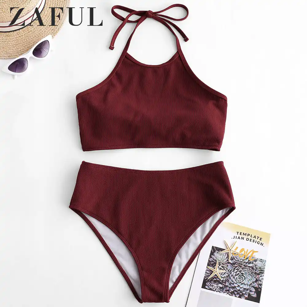 zaful swimwear high waisted
