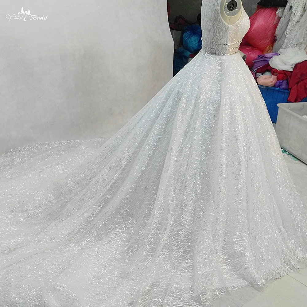 RSW1254 Yiaibridal Настоящее без рукавов Высокое качество Bling Shine юбка с блестками свадебные платья Robe De Mariee Princesse De Lux