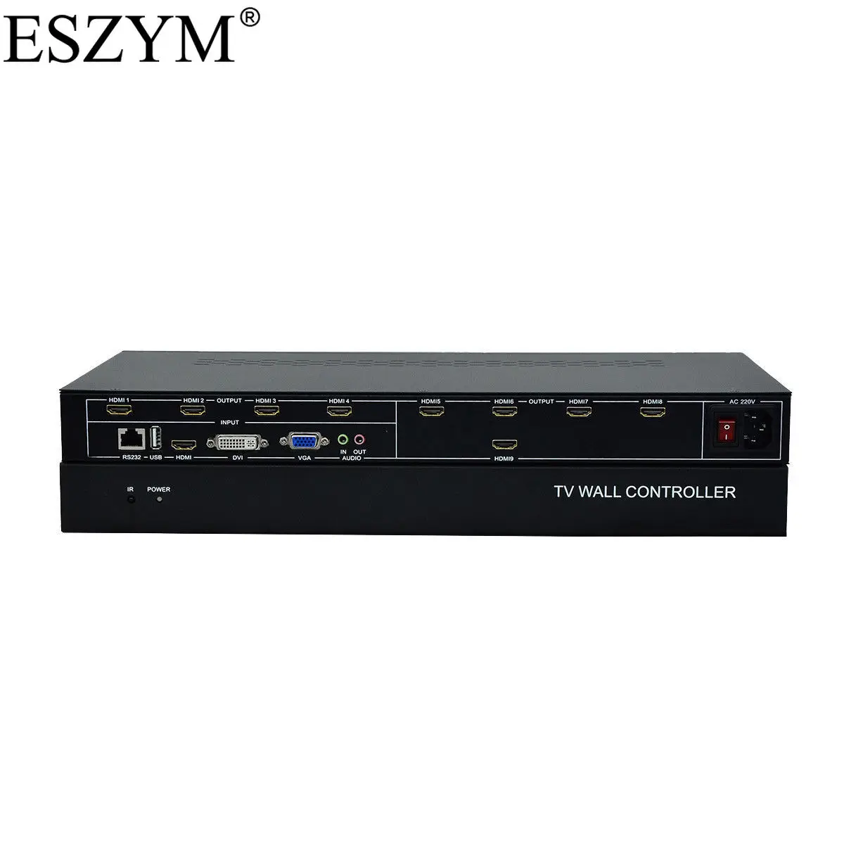 ESZYM 9 канальный ТВ видео настенный контроллер 3x3 2x4 4x2 HDMI DVI VGA USB видео процессор