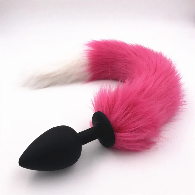 3 Color Silicone Anal Plug Fox Tail Butt Hot Pink Stopper Anus Dilator Sex Toys H8-106A | Красота и здоровье