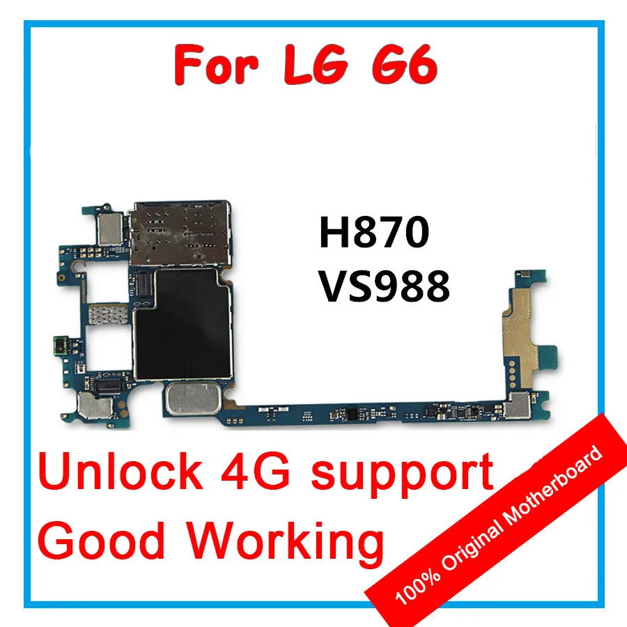 

100% Original Mainboard For LG G6 H870 VS988 Unlock Motherboard Logic Board With Chips Android System For Replacement