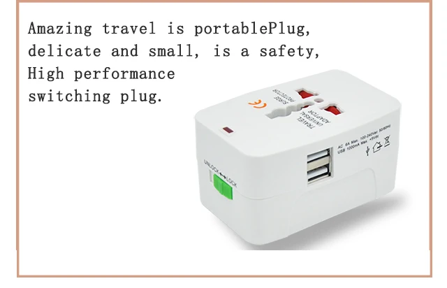 New 2USB Charging Port  Universal Worldwide Convenient Travel Wall Charger Power UK AU US EU Plug Adapter Adapter free shipping (3)