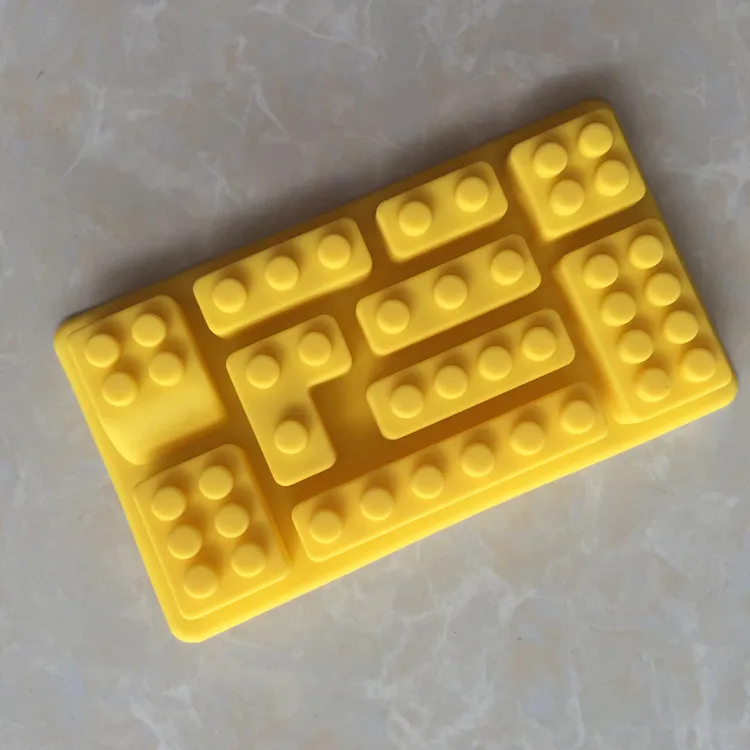 

New 10 Holes Lego Brick Blocks Shaped Rectangular DIY Chocolate Silicone Mold Ice Cube Tray Cake Tools Fondant Moulds