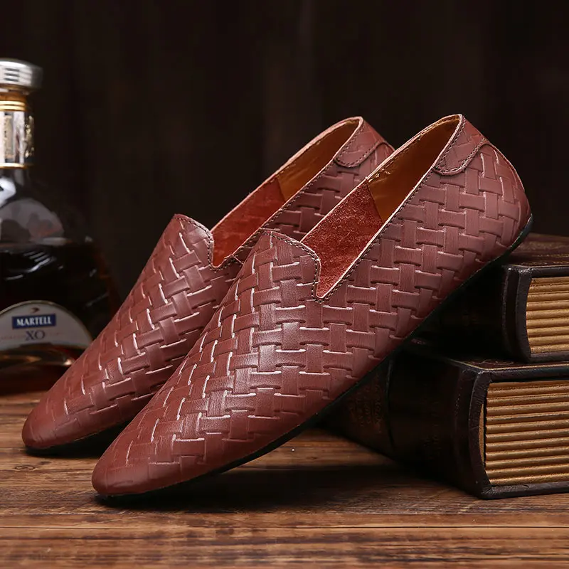 unique designer woven formal leather men shoes luxury brand evening wedding flat male footwear dress brogue oxford shoes for men (10)
