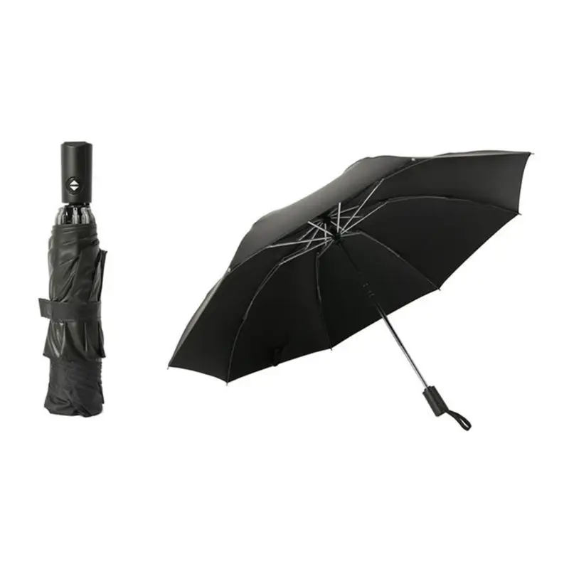 

23Inch Automatic Reversible Umbrella Inverted Reverse Foldable 3 Folding Travel Compact Anti-UV 8 Ribs