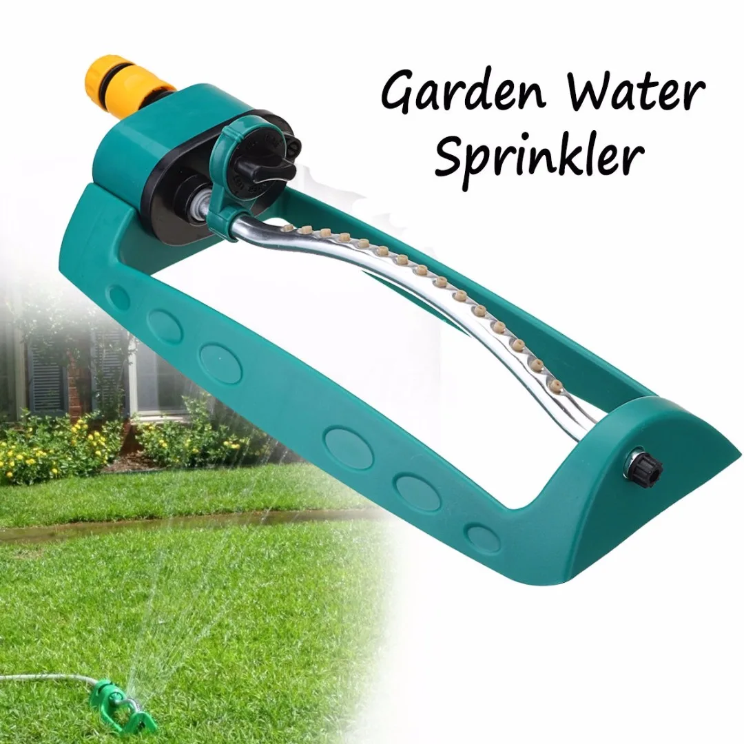 1pc Green Adjustable Alloy Watering Sprinkler Sprayer Oscillating Oscillator Lawn Garden