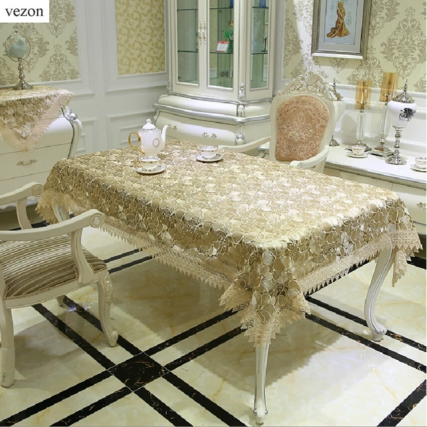 White Delicate Full Lace Tablecloth Embroidered Tea Table Cloth Wedding